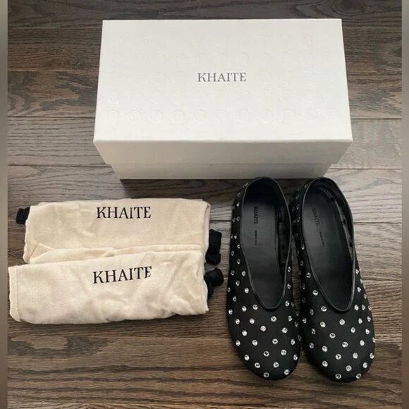 New KHAITE Marcy Mesh Crystal Ballet Flats Size 9.5 - Picture 1 of 7